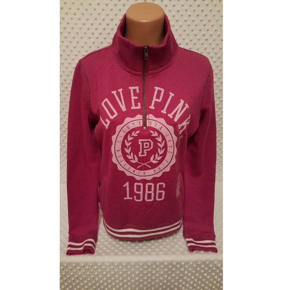 PINK Victoria's Secret Tops - Victoria's Secret PINK Half Zip Pullover
